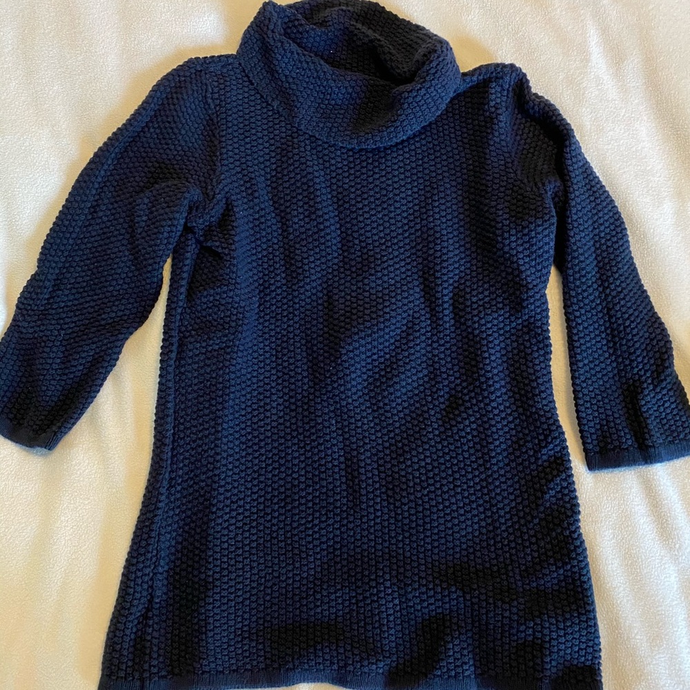 Boatneck turtleneck navy sweater
